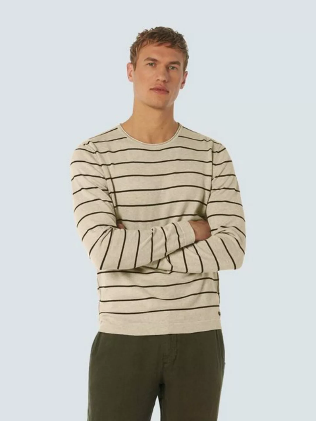 NO EXCESS Sweatshirt Pullover Crewneck 2 Coloured Stripe günstig online kaufen