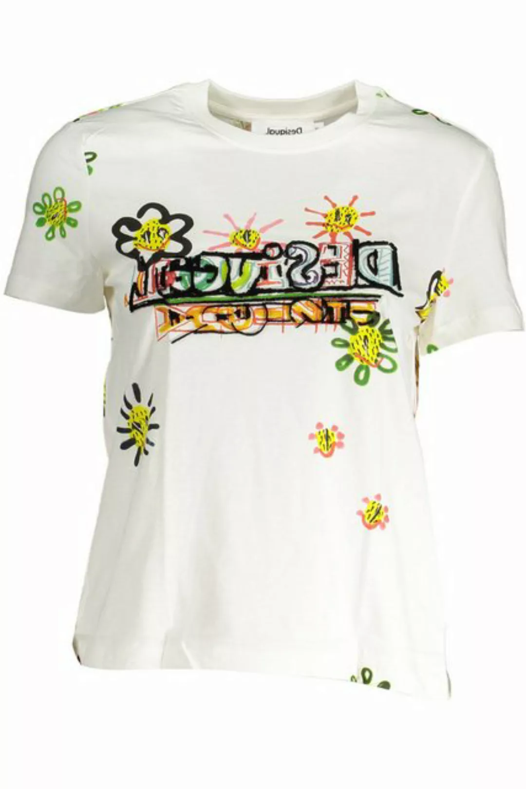 Desigual T-Shirt Weißes Damen Kurzarm-T-Shirt mit Druck und günstig online kaufen