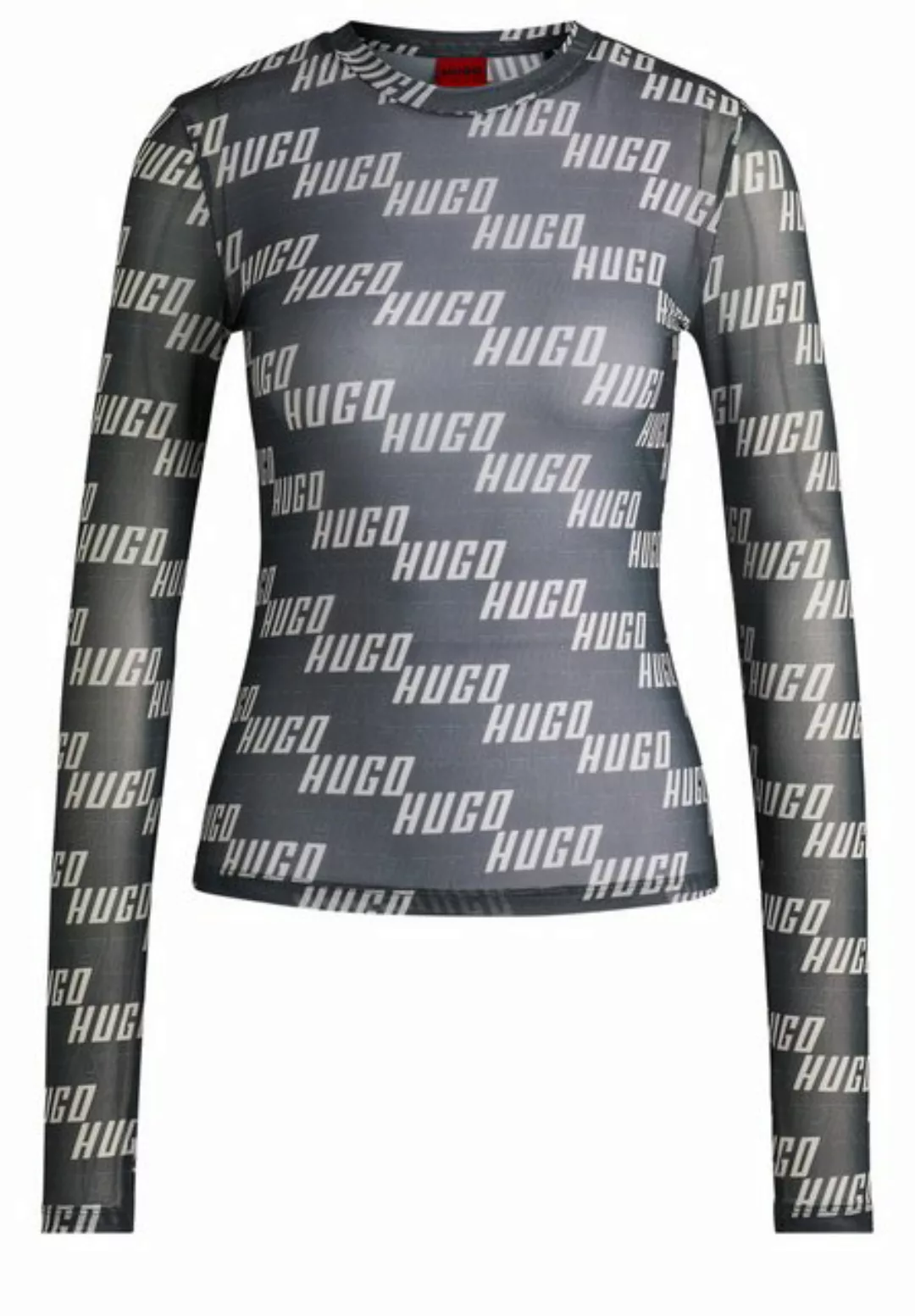 HUGO Langarmshirt Delonie mit Logo-Print (1-tlg., keine Angabe) günstig online kaufen