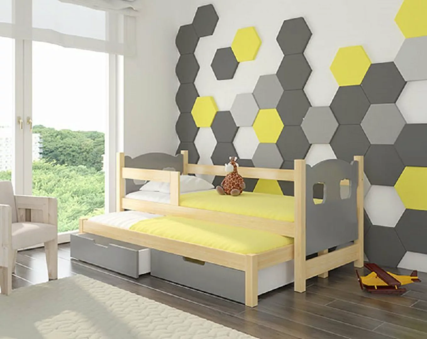 Feldmann-Wohnen Kinderbett CAMPOS (mit 2 Schlafgelegenheiten), Farbe wählba günstig online kaufen