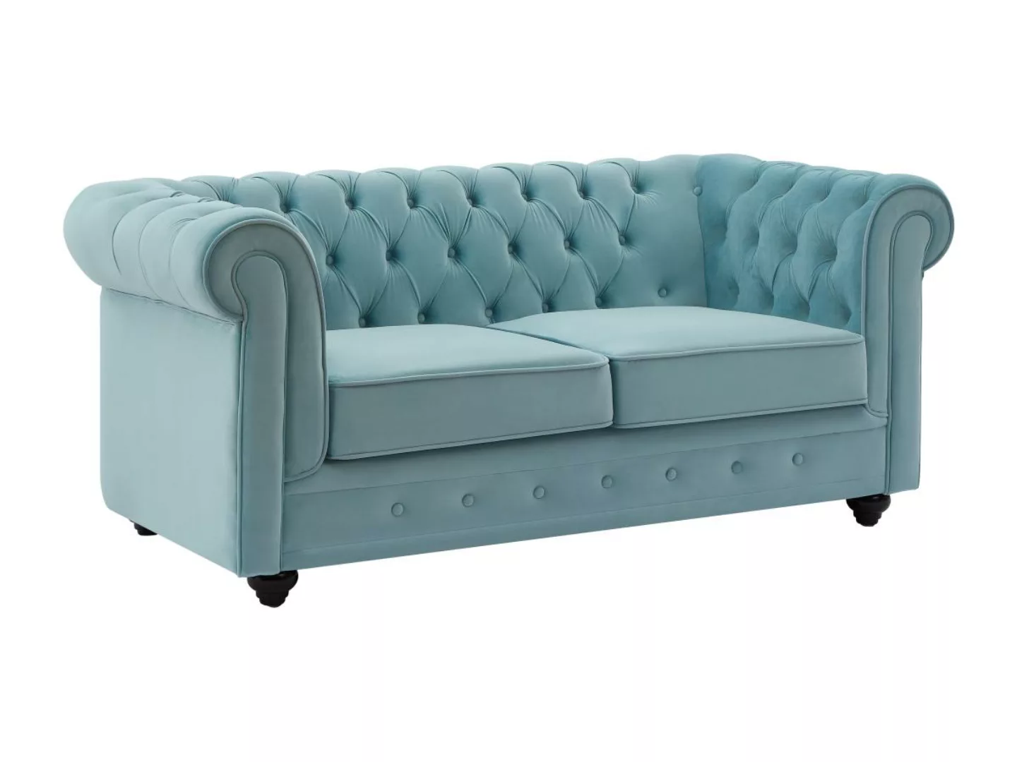 Sofa 2-Sitzer - Samt - Pastellblau - CHESTERFIELD günstig online kaufen