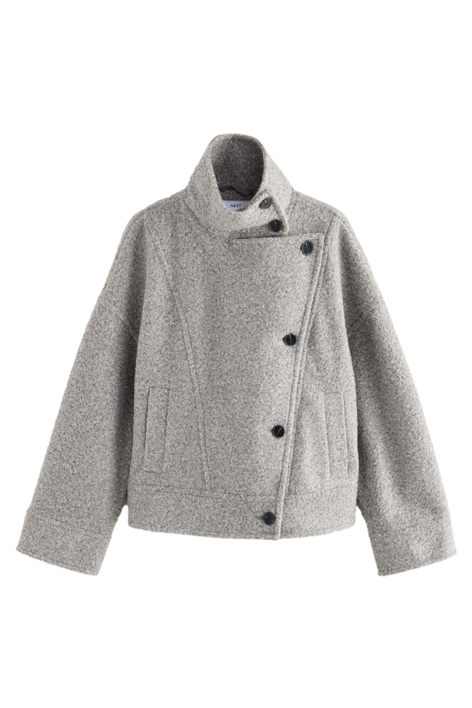 Next Bouclèjacke Asymmetrischer Strickmantel mit Trichterkragen günstig online kaufen