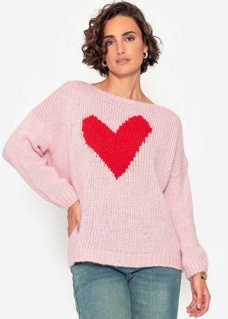 SASSYCLASSY Strickpullover Strickpullover Damen mit Herz-Details Oversize-P günstig online kaufen