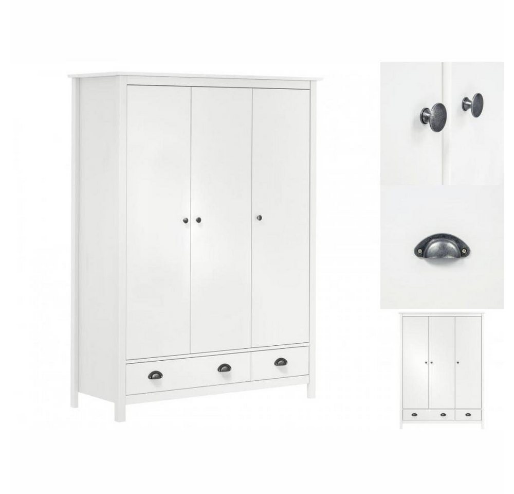 vidaXL Kleiderschrank Kleiderschrank mit 3 Türen Hill Range Weiß 127x50x170 günstig online kaufen