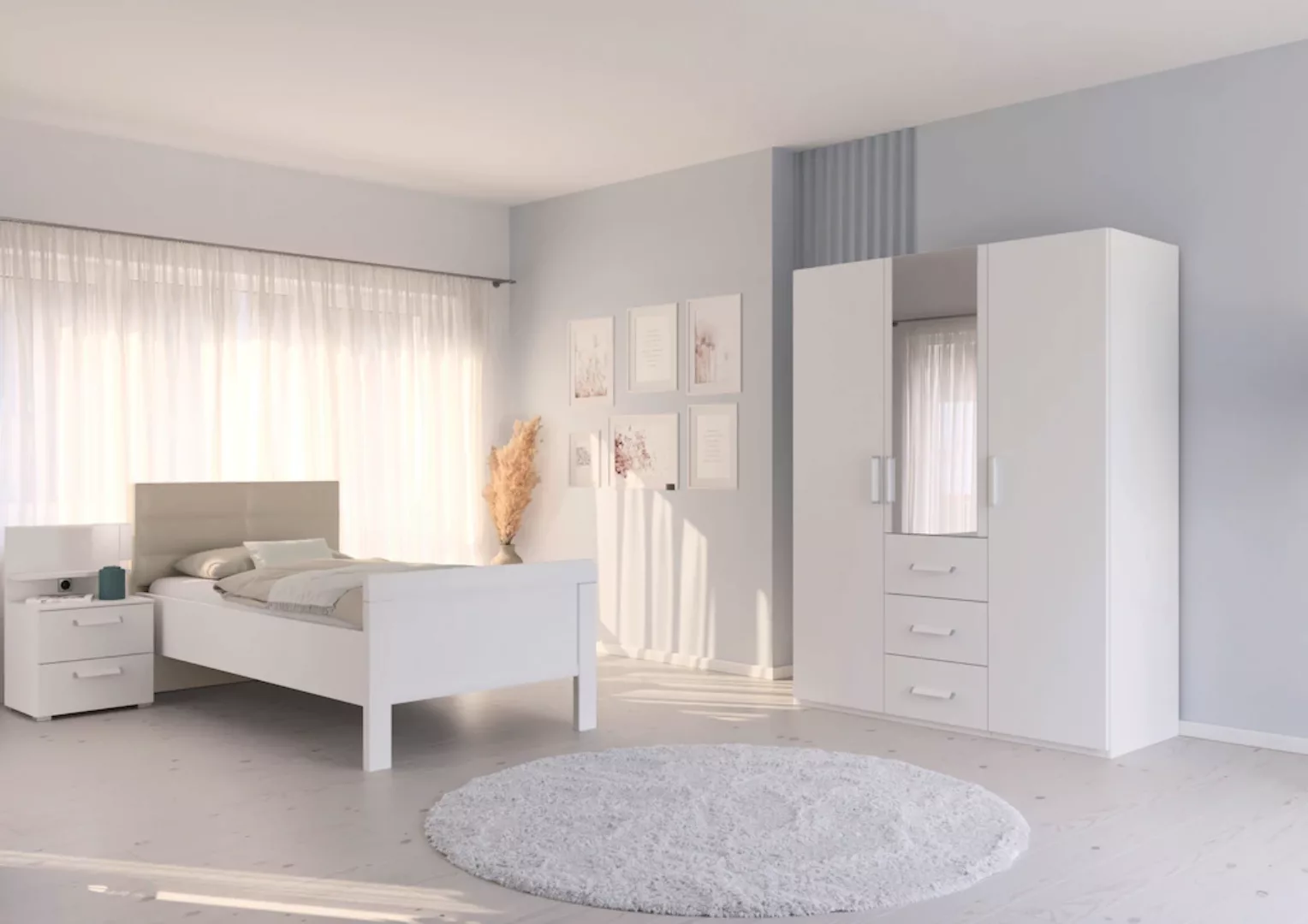 rauch Schlafzimmer-Set "Evelyn", (Set, 3 tlg.), Schrank und Bett in 2 Breit günstig online kaufen