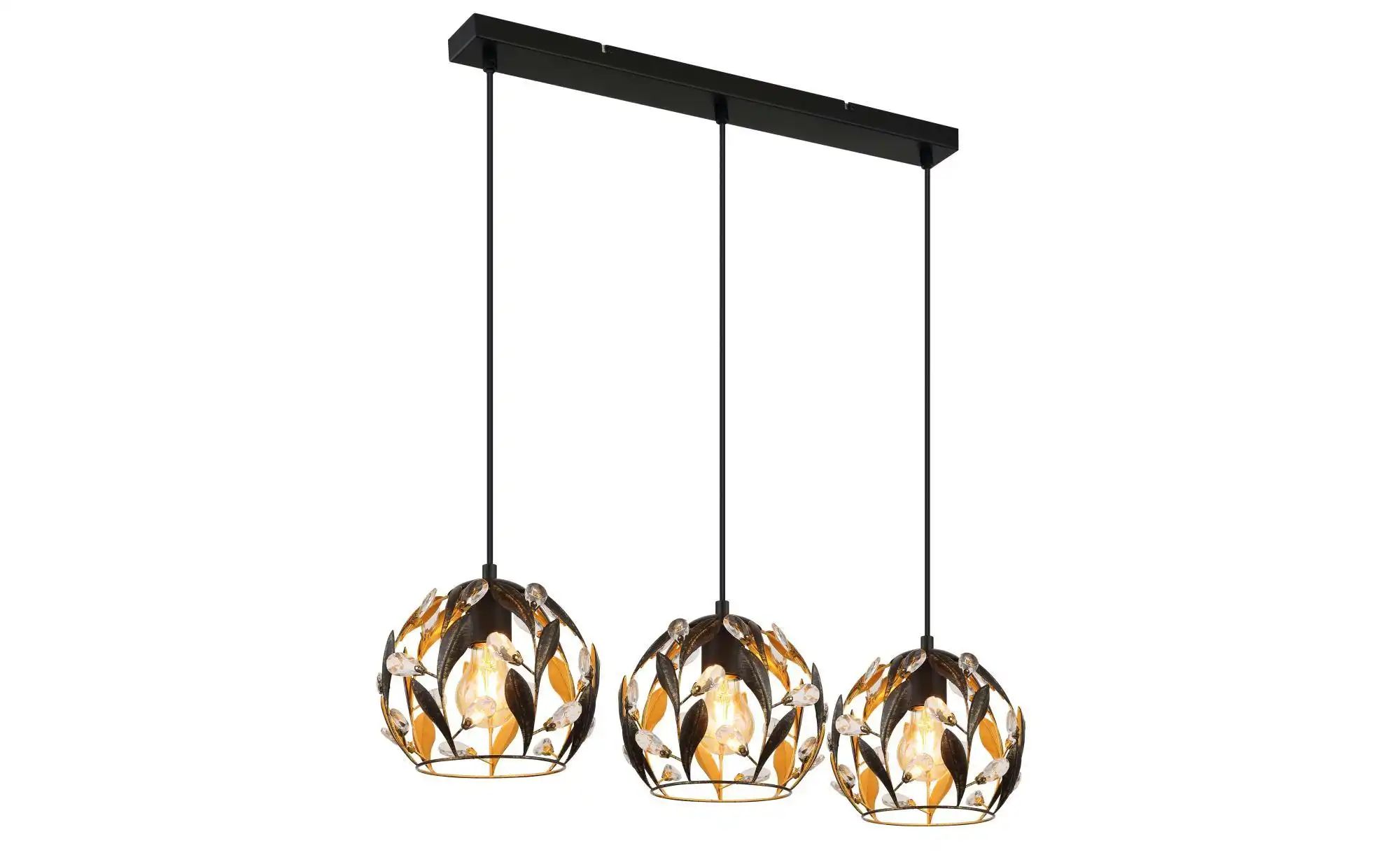 GLOBO Pendelleuchte MIKA 15759-3H schwarz gold Metall B/H/L: ca. 20x150x74 günstig online kaufen