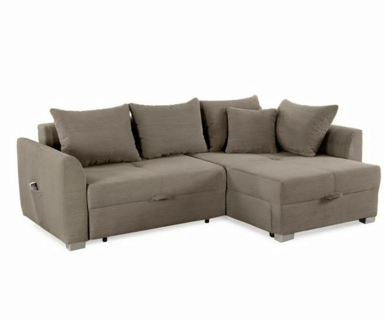 luma-home Ecksofa 15208, mit Bettkasten 236x160 cm, Bettfunktion, Ottomane günstig online kaufen