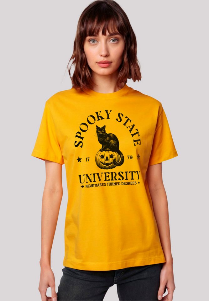 F4NT4STIC T-Shirt Halloween University Spooky state cat Premium Qualität, H günstig online kaufen