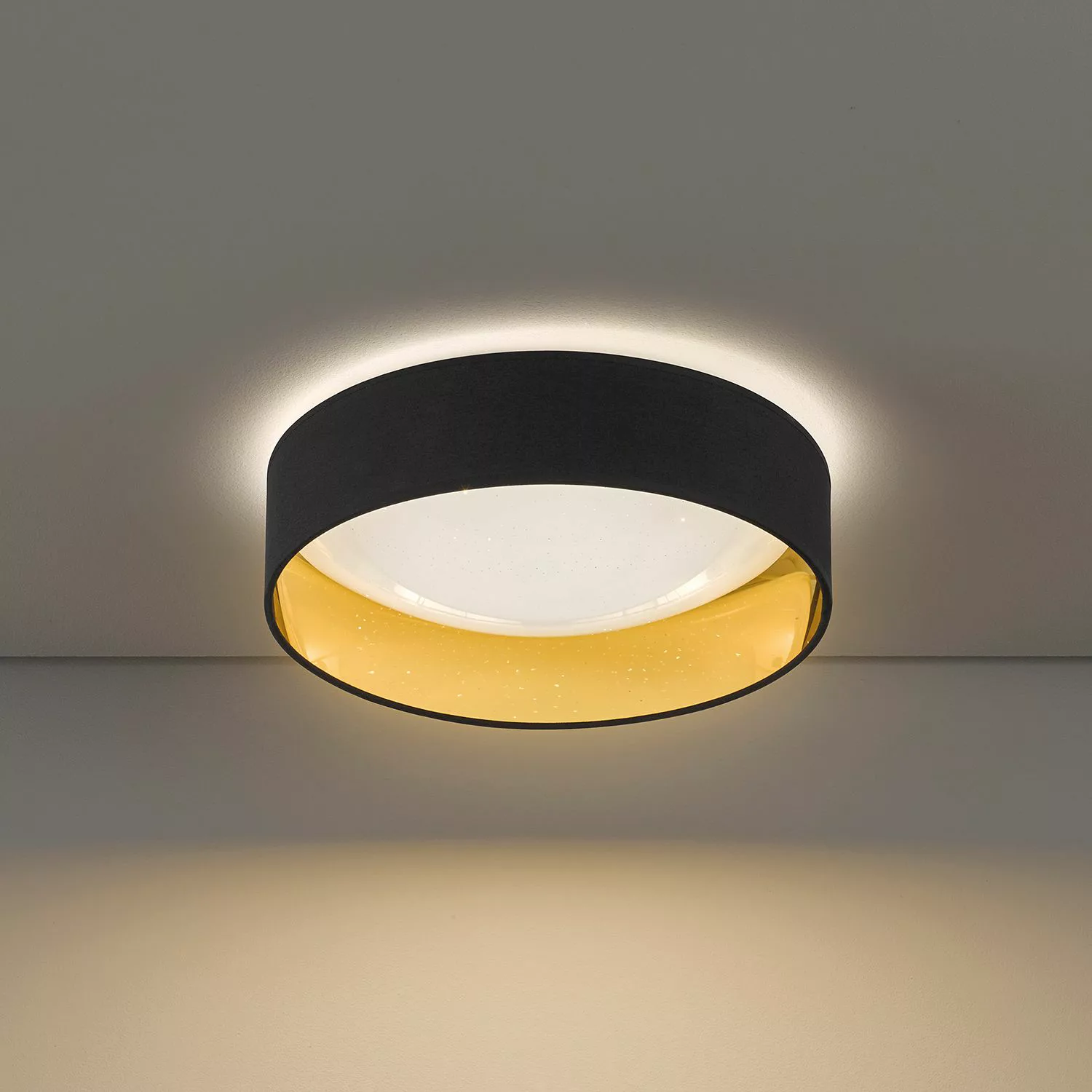 Fischer & Honsel HV-LED-Deckenleuchte Sete 1x 20 W Schwarz-Gold 2300 lm günstig online kaufen