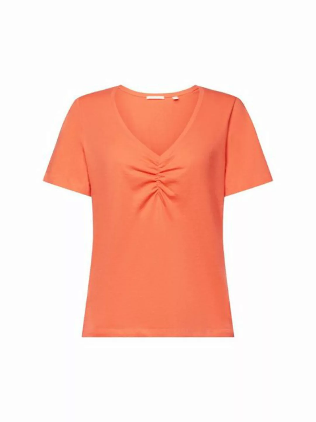 edc by Esprit T-Shirt Shirt mit Raffung, 100% Baumwolle (1-tlg) günstig online kaufen