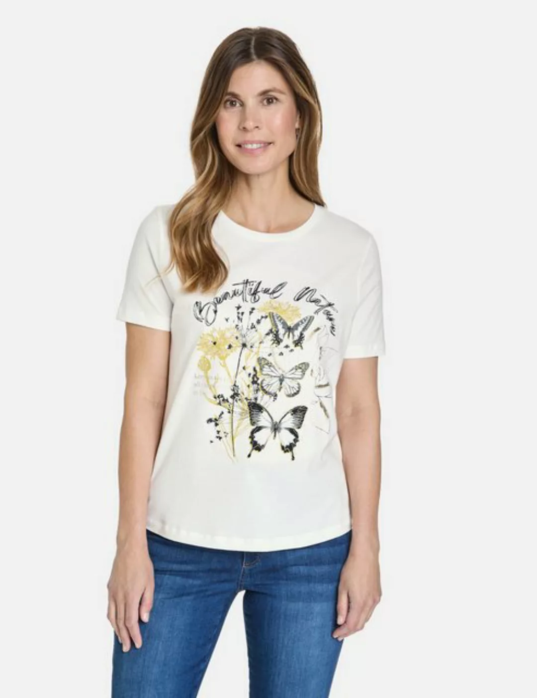 GERRY WEBER Kurzarmshirt T-Shirt mit platziertem Frontprint günstig online kaufen