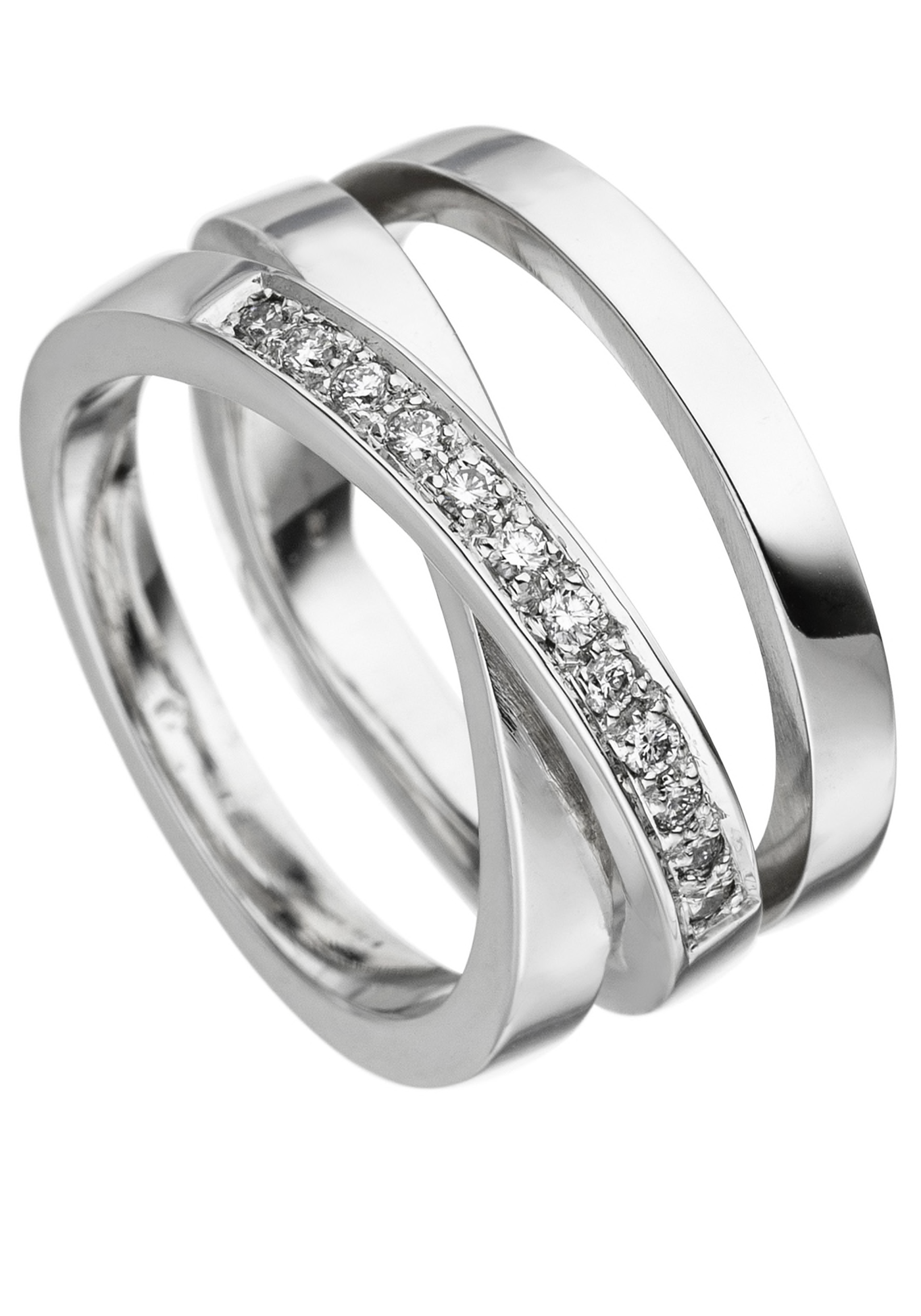 JOBO Fingerring "Ring mit 12 Diamanten", 585 Weißgold günstig online kaufen