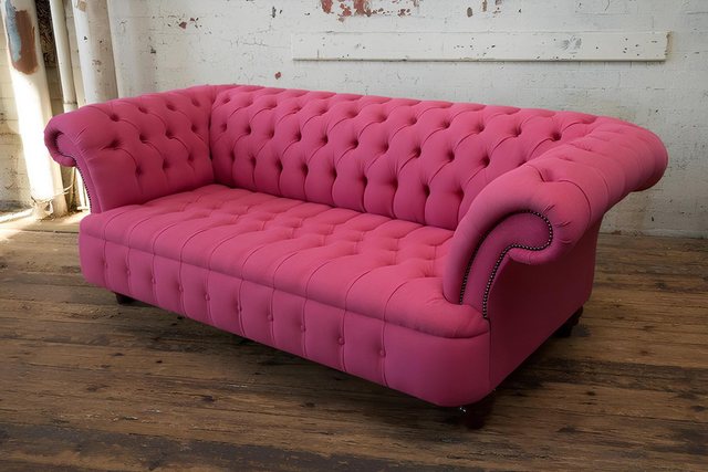 Xlmoebel Sofa Wohnzimmer-Sofa Chesterfield in großem Textildesign, Polsteru günstig online kaufen