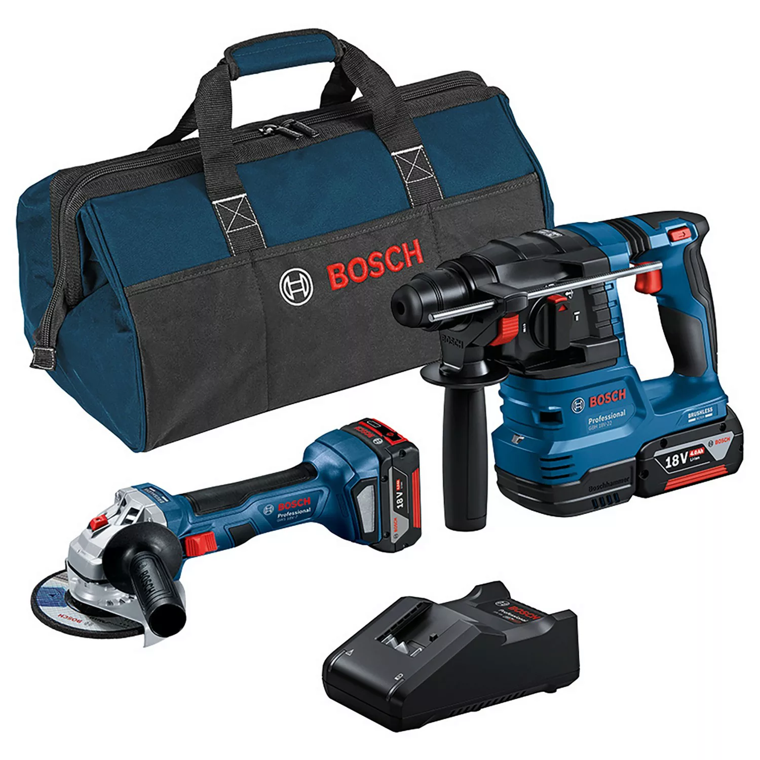 Bosch Professional Combi-Kit GWS 18V-7 & GBH 18V-22 mit Akkus, Ladegerät, T günstig online kaufen