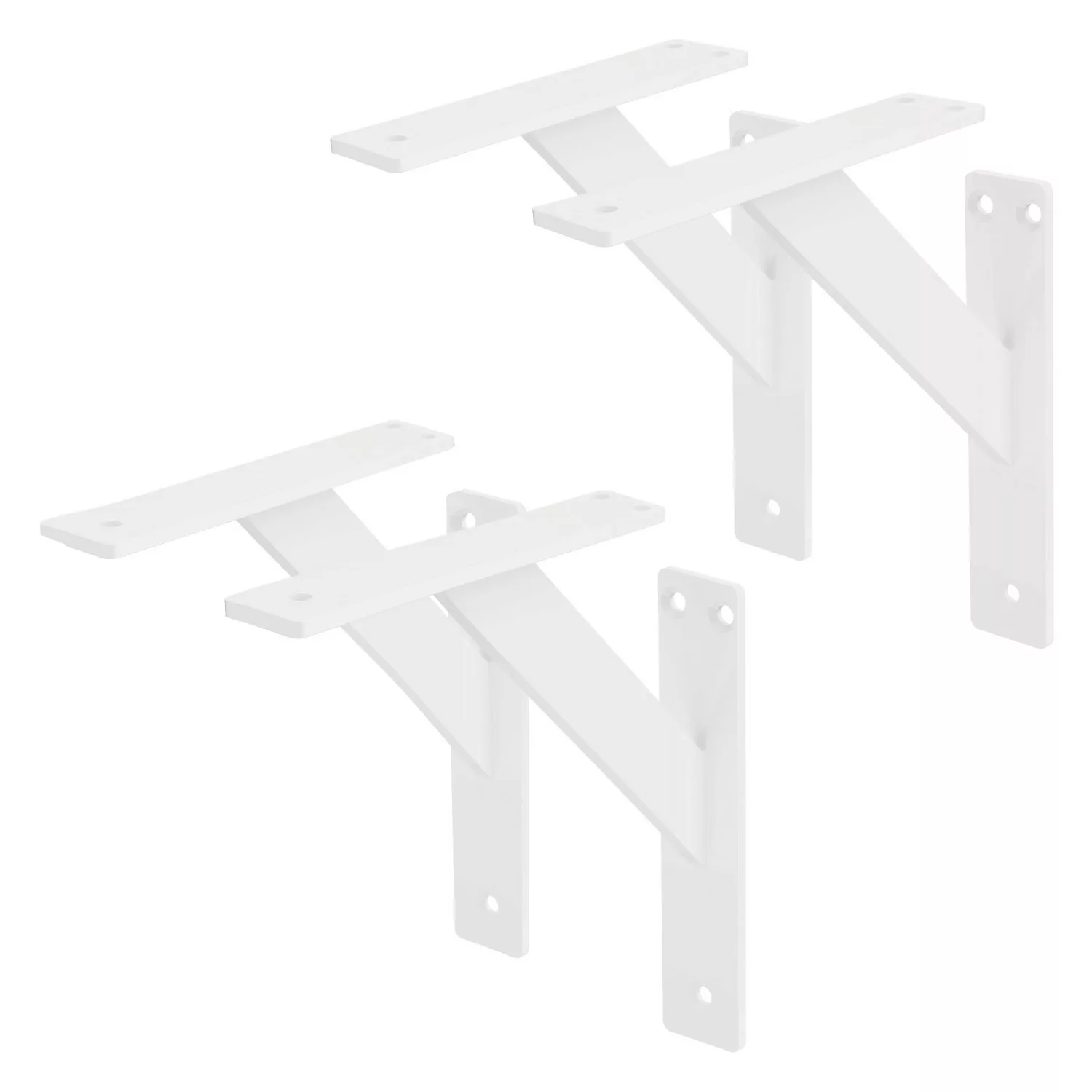 ML-Design 4 Stück Regalhalterung 180 x 180 mm Weiß Aluminium Schwebende günstig online kaufen