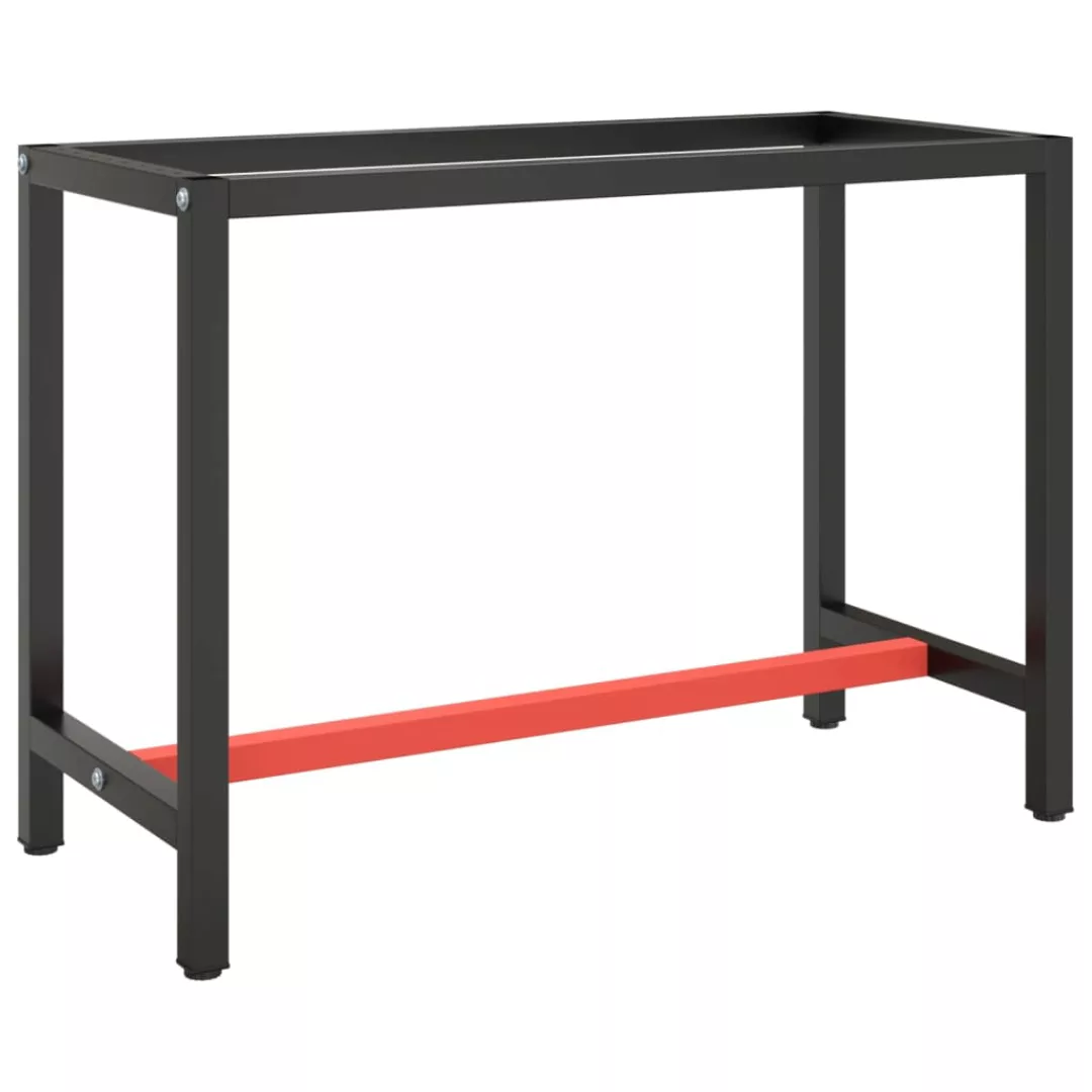 Werkbankgestell Mattschwarz Und Mattrot 110x50x79 Cm Metall günstig online kaufen