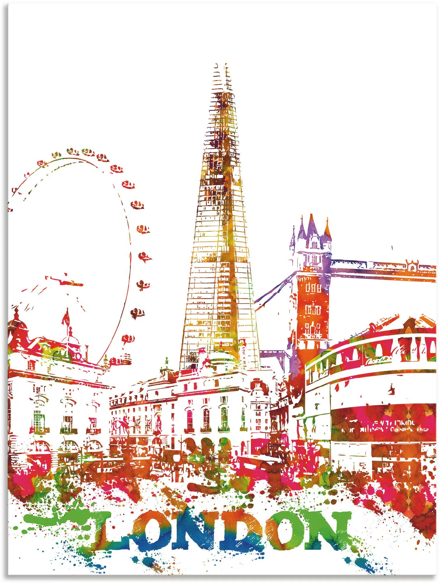 Artland Wandbild "London Grafik", London, (1 St.), als Alubild, Leinwandbil günstig online kaufen