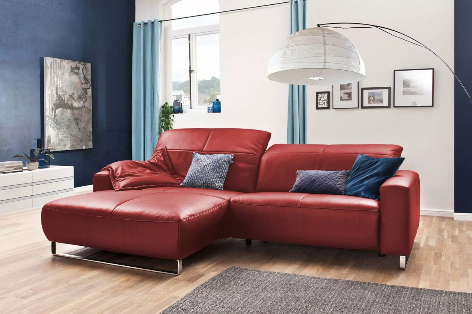 KAWOLA Ecksofa YORK, Sofa, Recamiere rechts od. links, mit od. ohne Sitztie günstig online kaufen