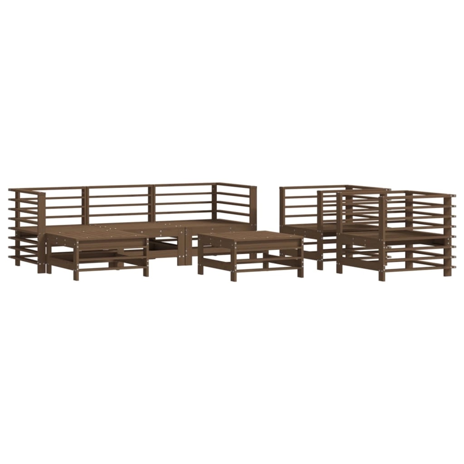 vidaXL 7-tlg Garten-Lounge-Set Honigbraun Massivholz Kiefer Modell 35 günstig online kaufen