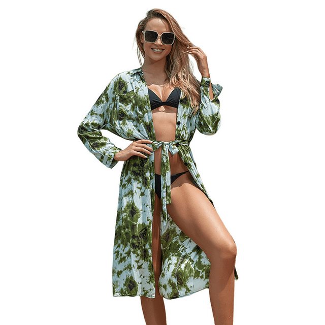 AUKUU Strandkleid Bedruckte Strand-Überwurfjacke, Sonnenschutzjacke für den günstig online kaufen