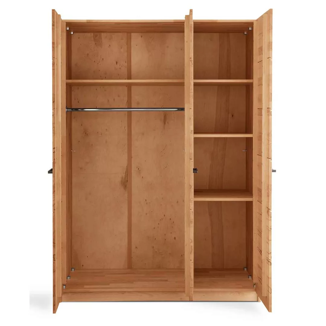 Kernbuche massiv Kleiderschrank 140 cm breit 197 cm hoch günstig online kaufen