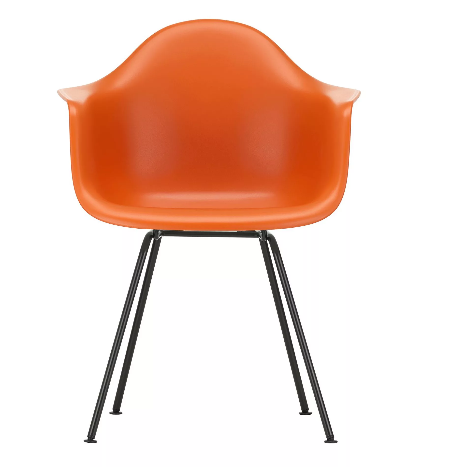 Vitra - Eames Plastic Chair DAX Gestell schwarz - rostiges orange/Sitzschal günstig online kaufen