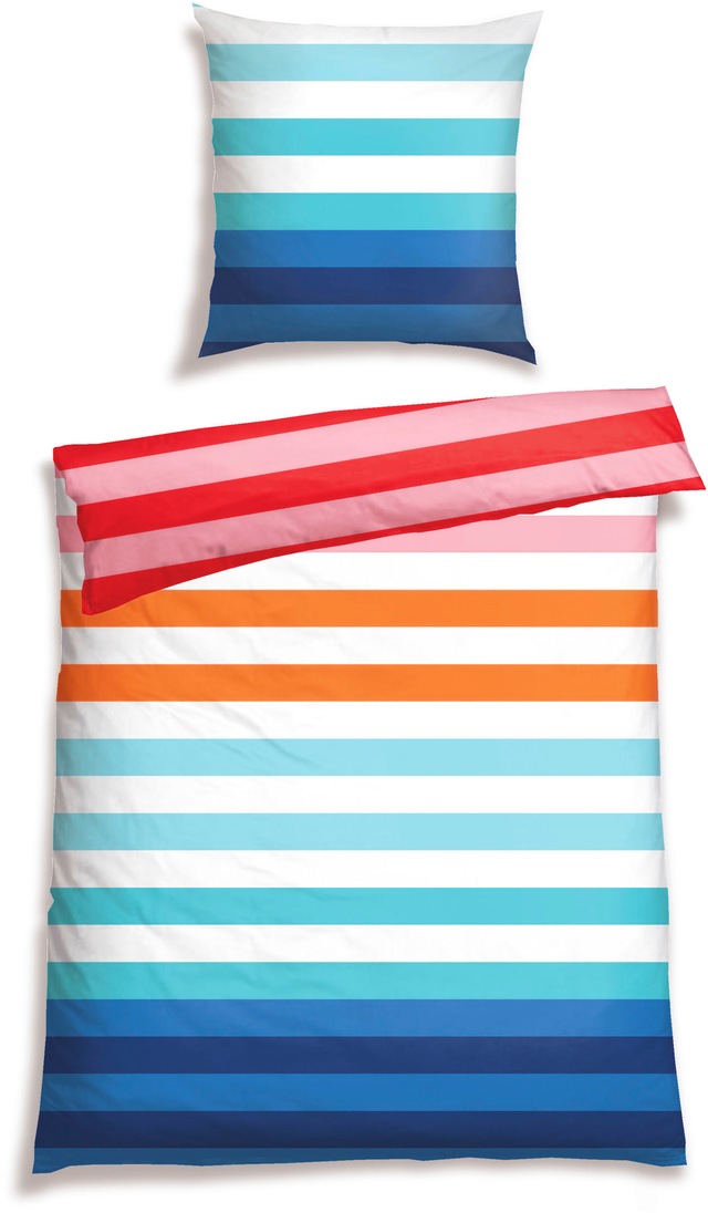 Schiesser Bettwäsche »Happy Stripe aus weicher Baumwolle und jeder Menge bu günstig online kaufen