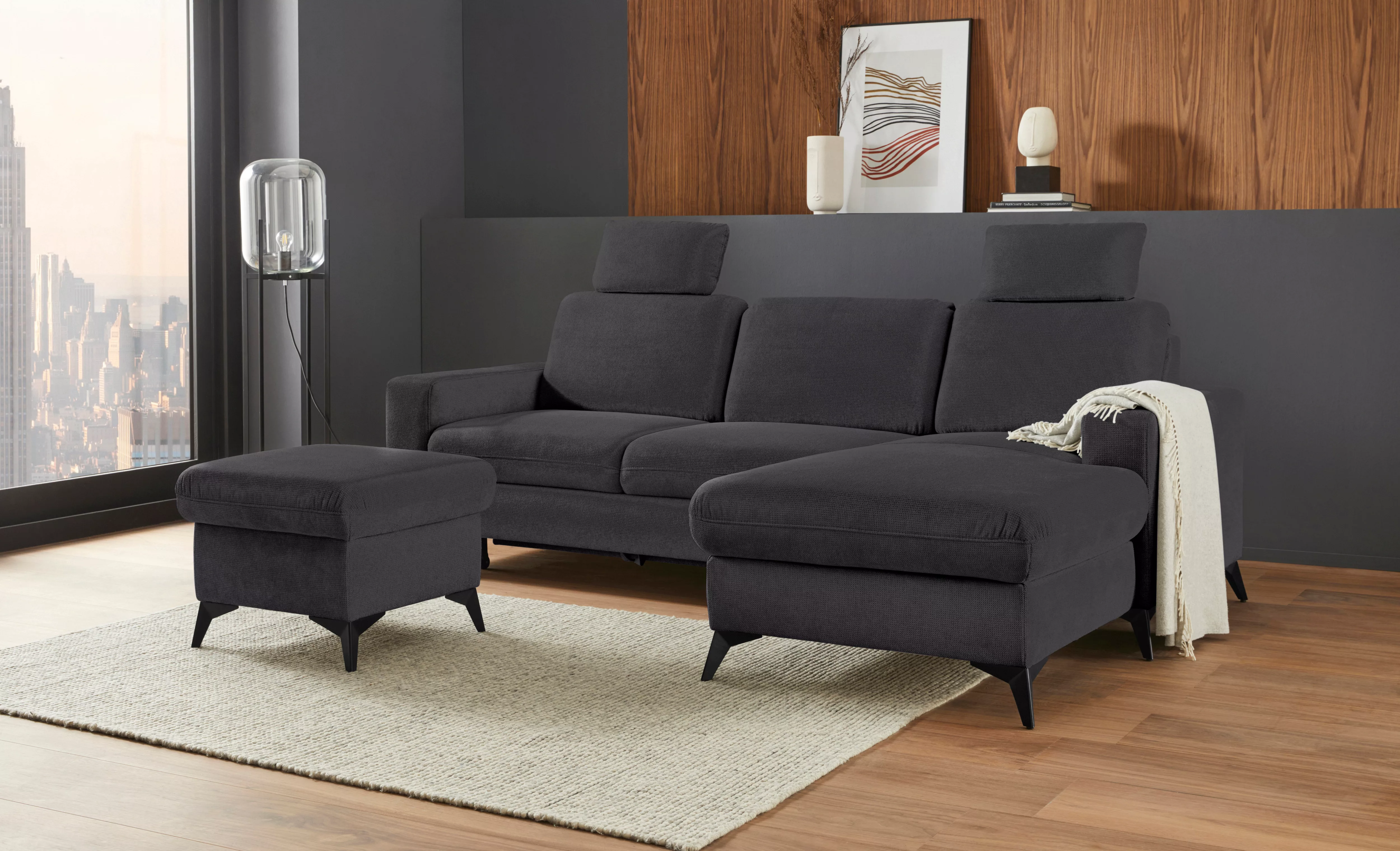 Places of Style Ecksofa "Lolland L-Form", Wahlweise mit Bettfunktion und Be günstig online kaufen