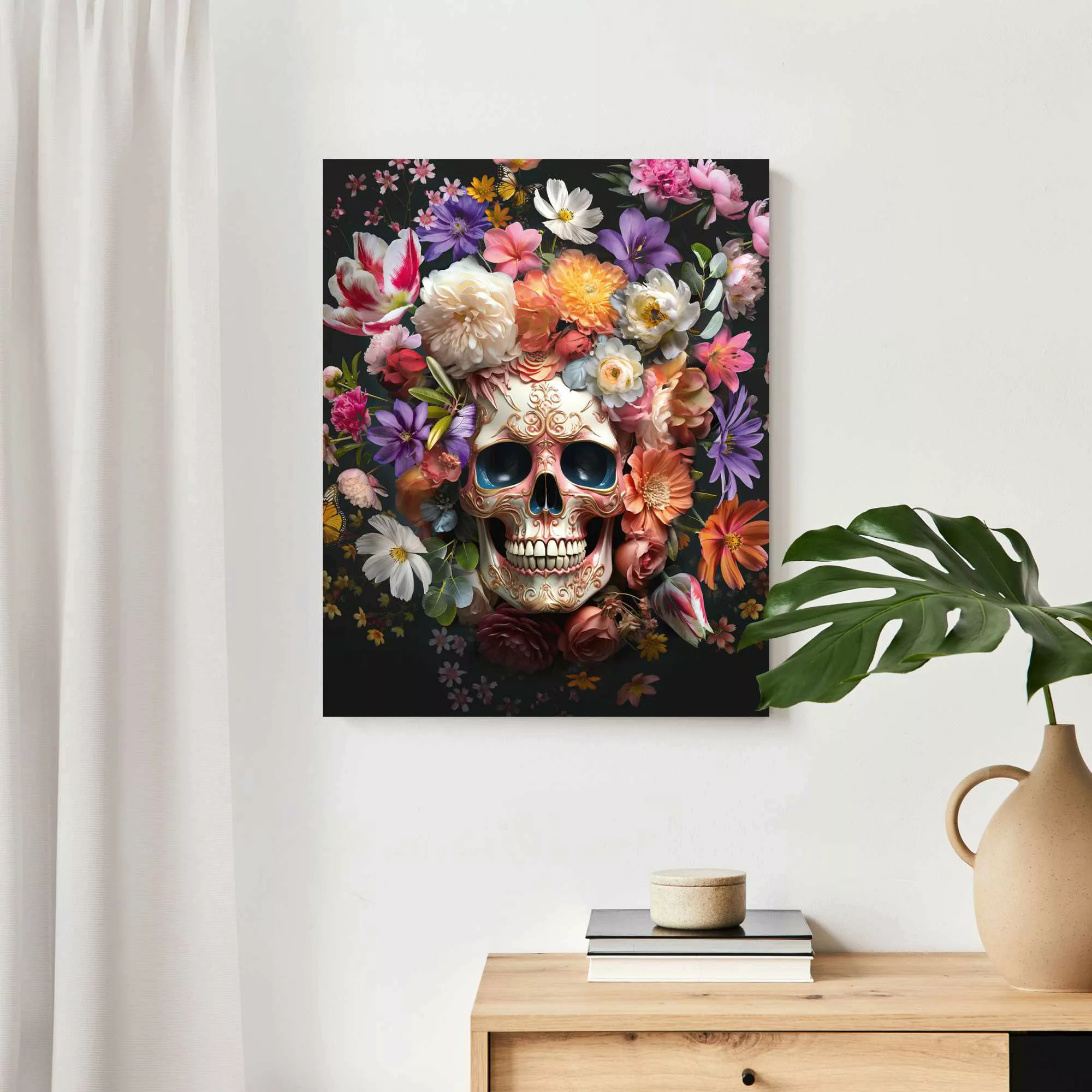 Reinders Deco-Panel "Floral Skull" günstig online kaufen