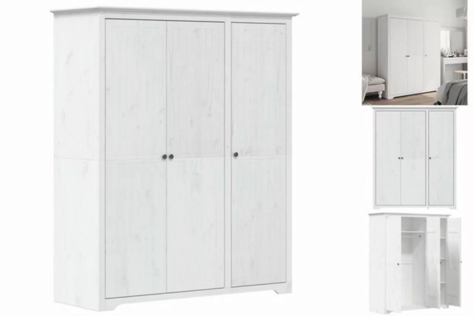 vidaXL Kleiderschrank Kleiderschrank BODO Weiß 151,5x52x176,5 cm Massivholz günstig online kaufen