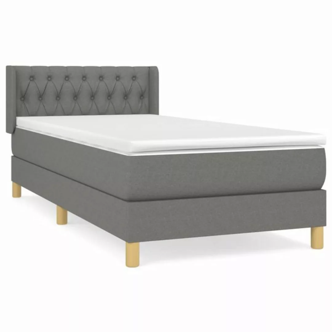 furnicato Bett Boxspringbett mit Matratze Dunkelgrau 90x200 cm Stoff (1-tlg günstig online kaufen