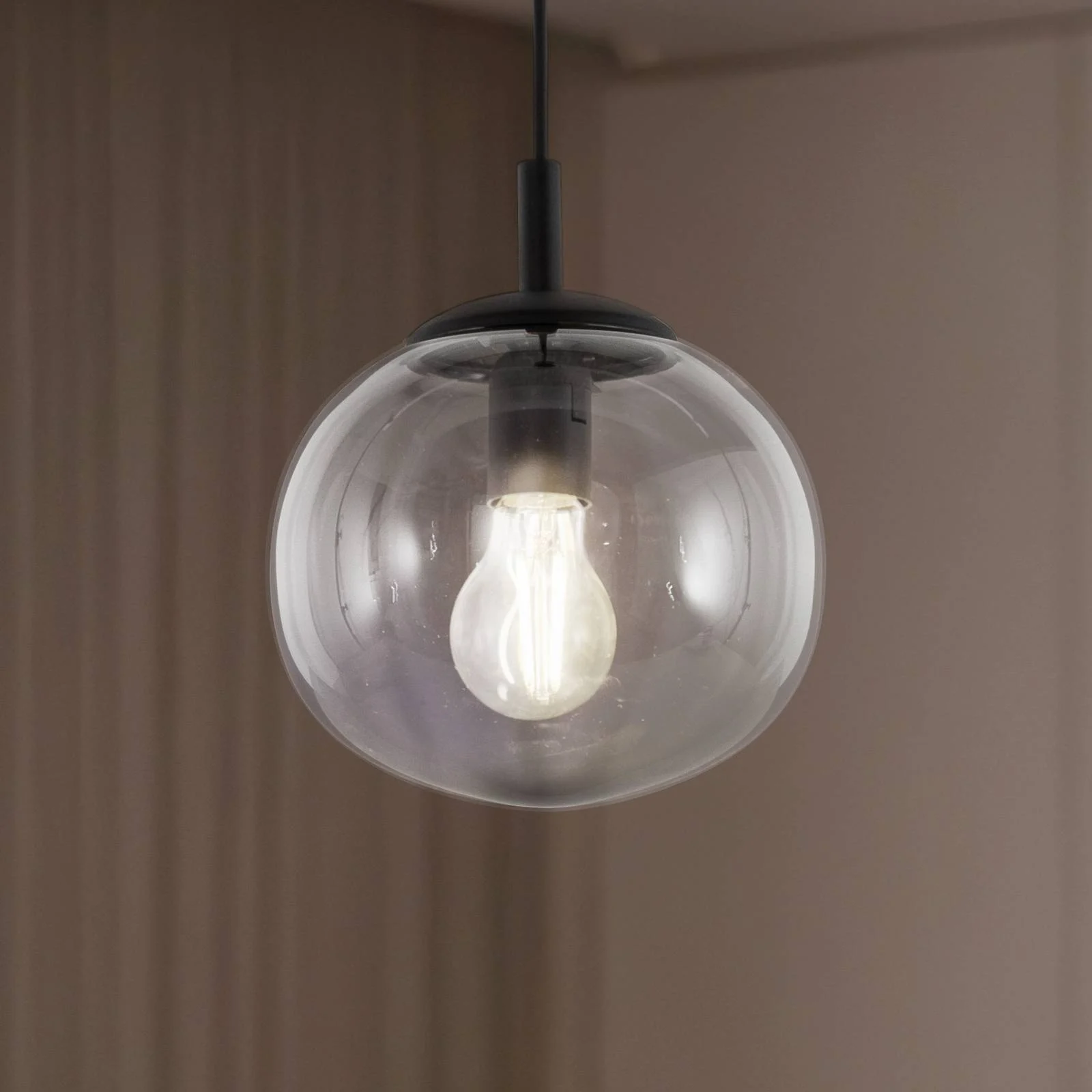 Hängeleuchte Vibe, Glas grafitgrau-transparent, Ø 20 cm günstig online kaufen