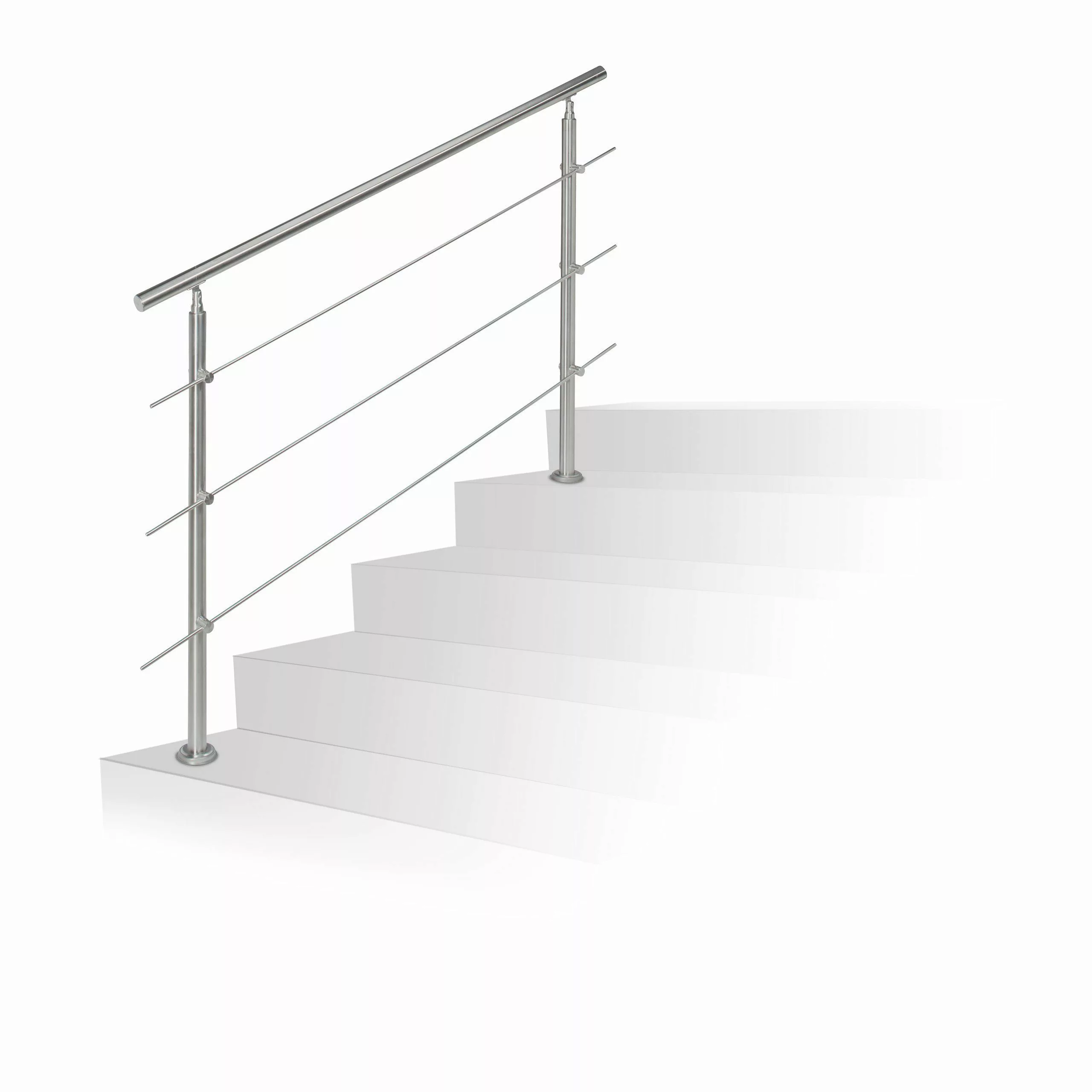 relaxdays Treppengeländer Edelstahl, 150 cm Länge, günstig online kaufen