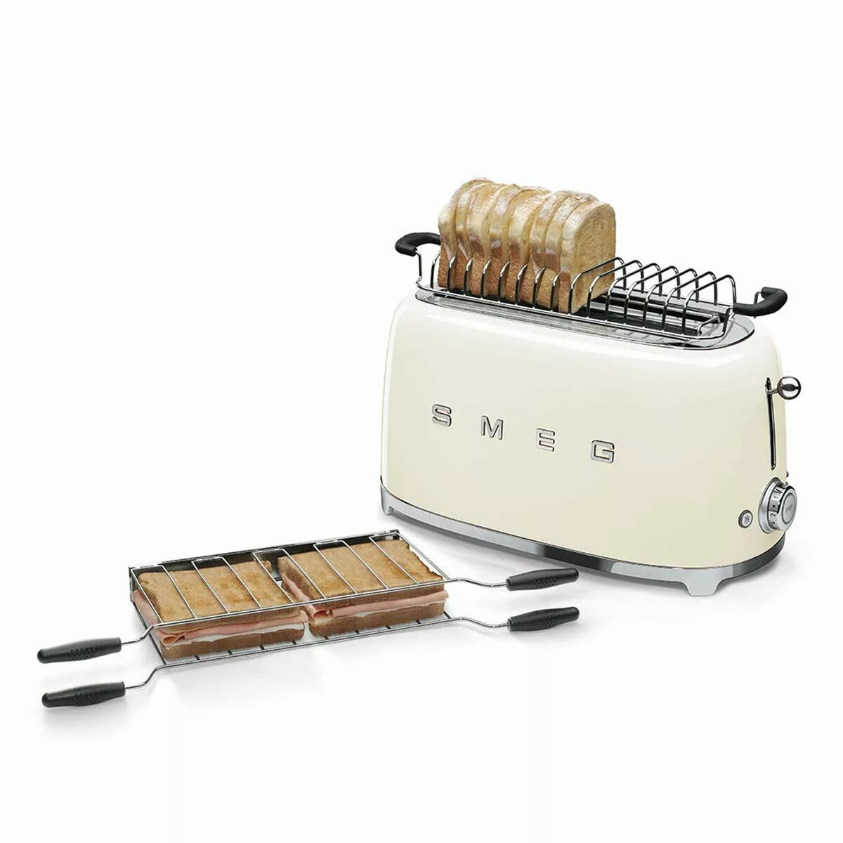 Smeg - TSF02 4-Scheiben Toaster - creme/lackiert/BxHxT 41x20,8x21,5cm/6 Rös günstig online kaufen