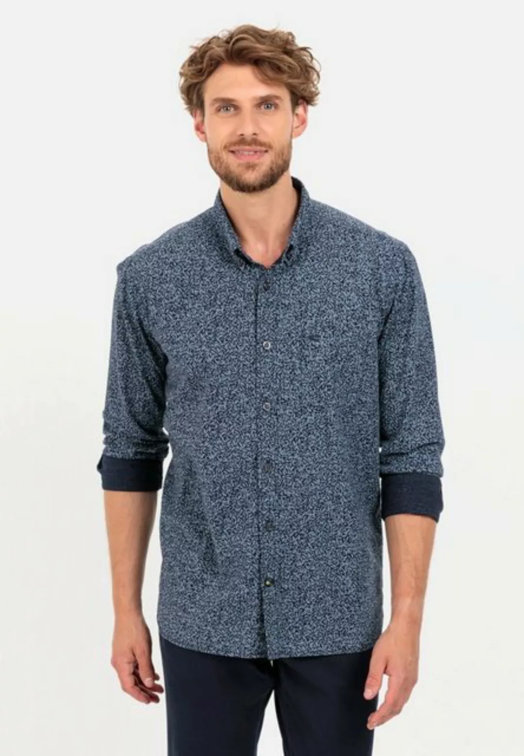 camel active Langarmhemd mit Allover-Print Button-Down günstig online kaufen