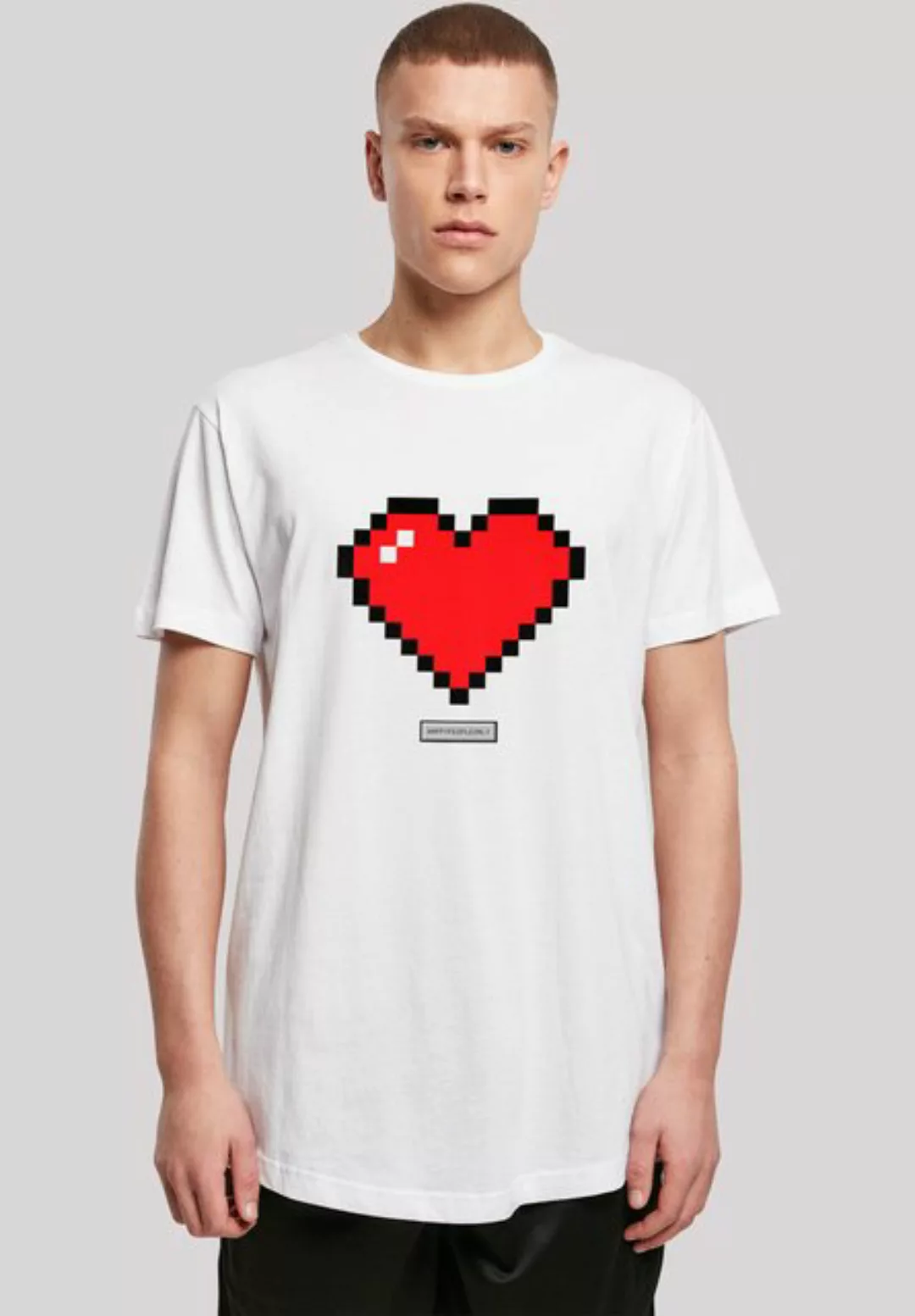 F4NT4STIC T-Shirt Pixel Herz Good Vibes Happy People Print günstig online kaufen