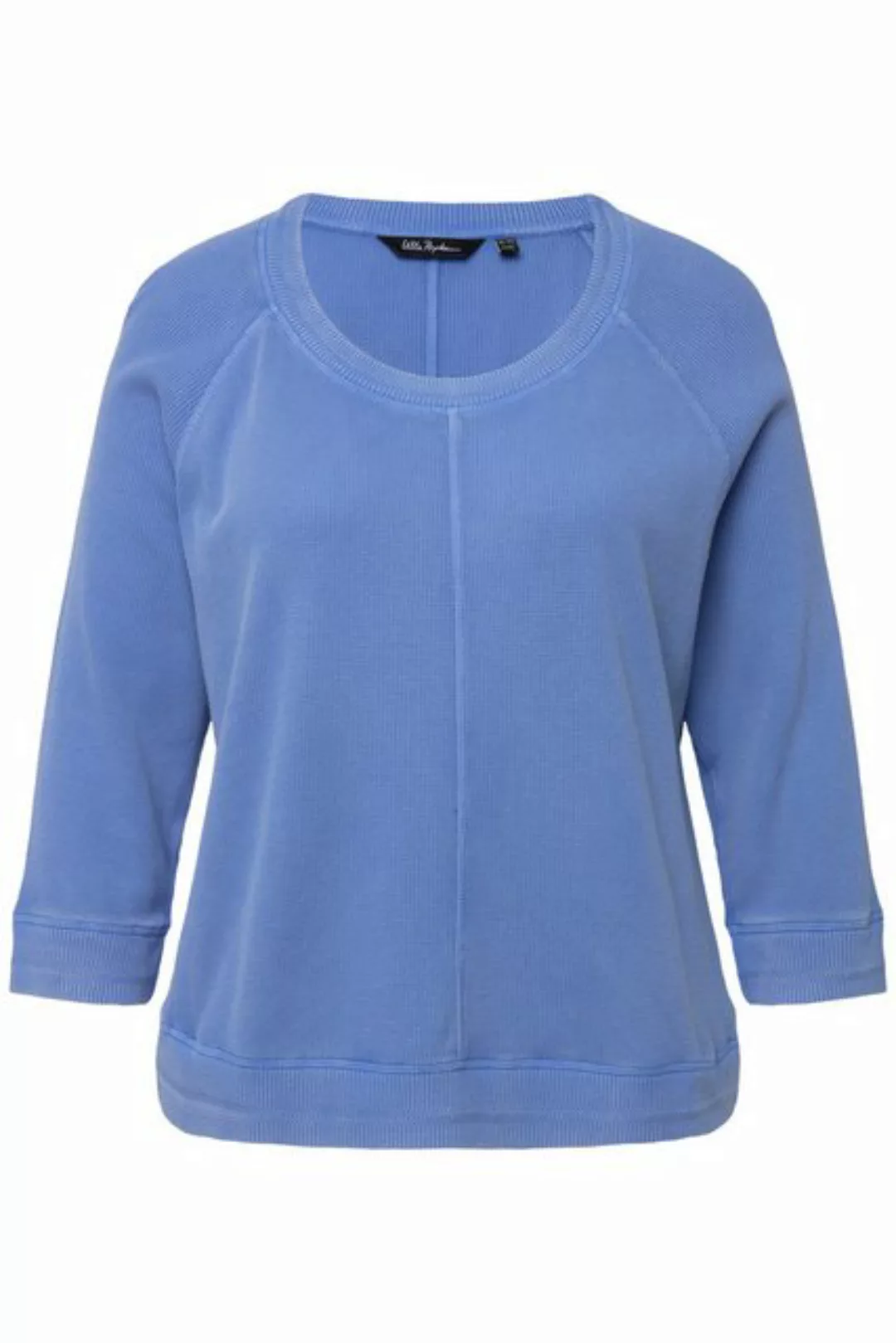 Ulla Popken Sweatshirt Sweatshirt Waffelstruktur Rundhals 3/4-Arm günstig online kaufen