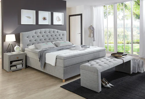 Home affaire Boxspringbett "Claire", mit Vollmassiv-Unterbox, incl. Topper, günstig online kaufen