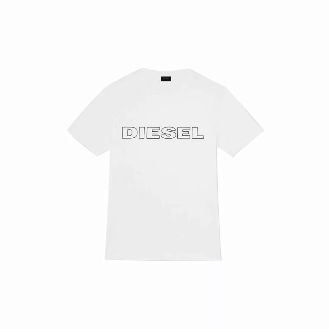DIESEL Herren T-Shirt, UMLT-JAKE HEMD, Rundhals, Logo, Unifarben Weiß/Schwa günstig online kaufen