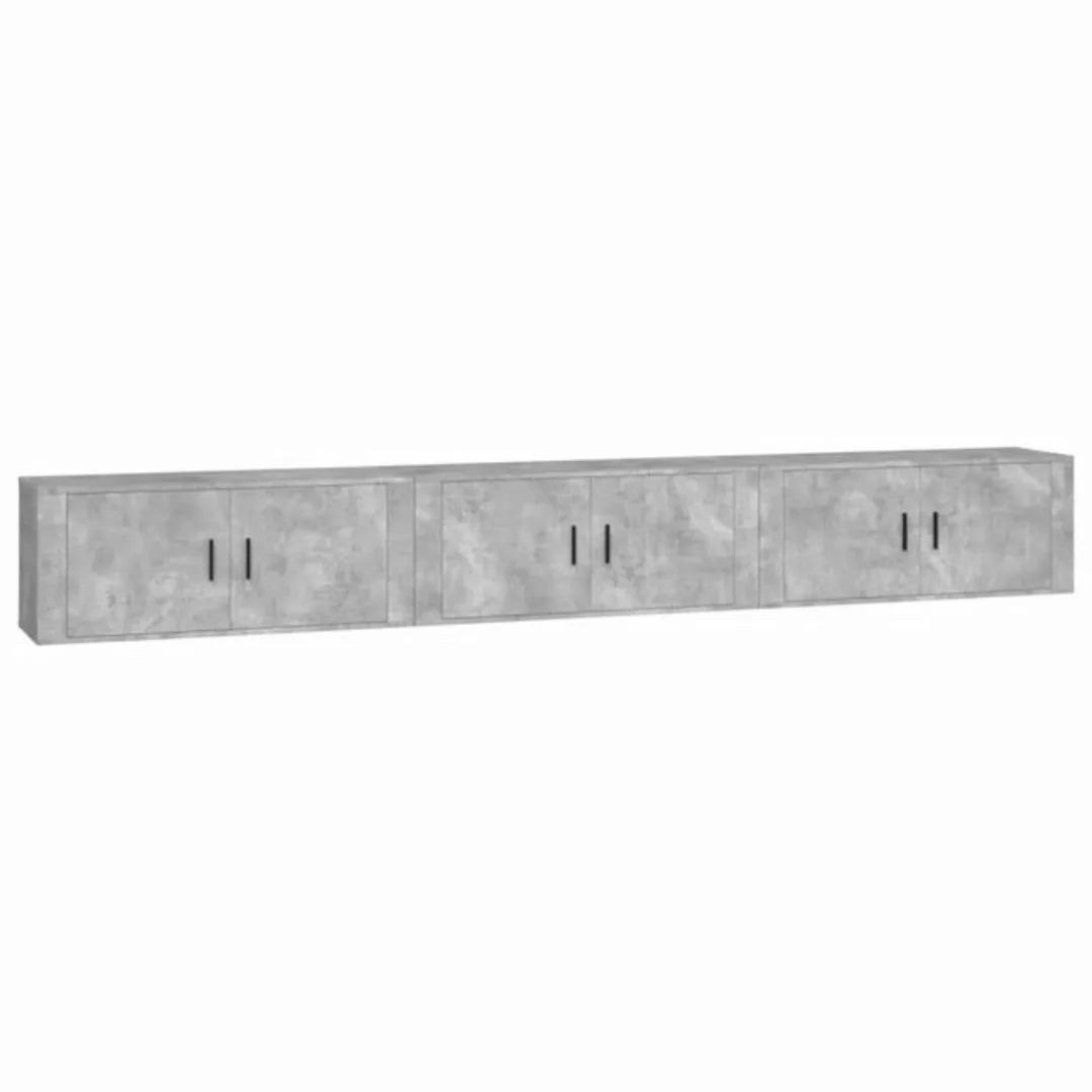 furnicato TV-Schrank TV-Wandschränke 3 Stk. Betongrau 100x34,5x40 cm günstig online kaufen