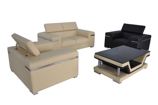 JVmoebel Sofa Beige Couchgarnitur 2+1+1 Set Luxus Möbel Polster Design Neu, günstig online kaufen