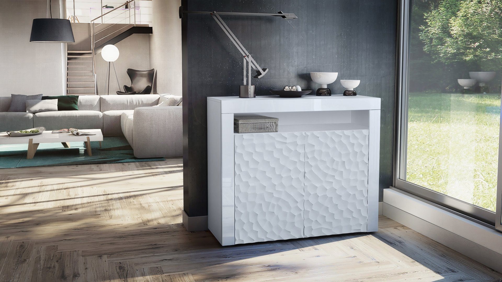 Vladon Sideboard Valencia 3D (Sideboard, mit günstig online kaufen