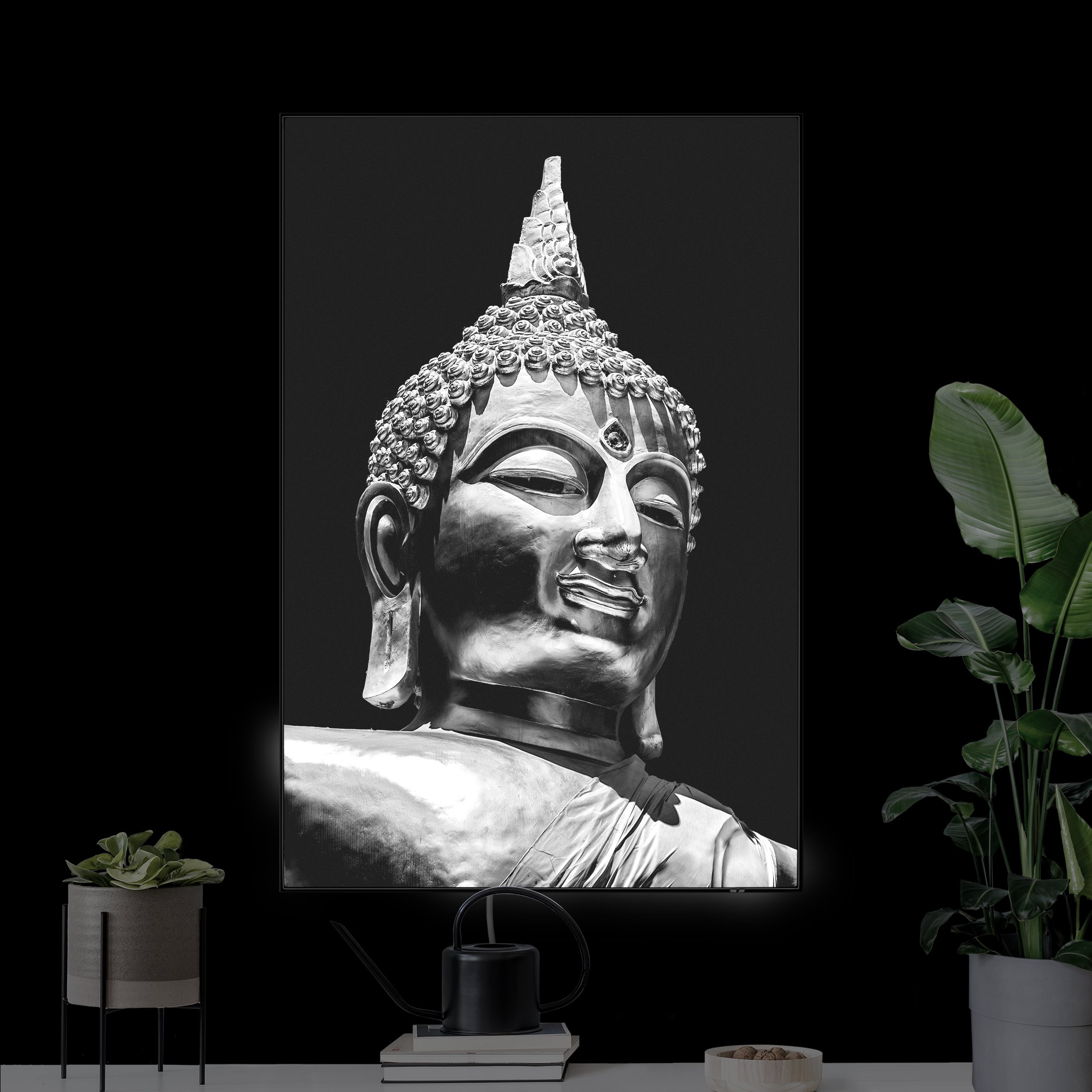 LED-Wechselbild Buddha Statue Gesicht günstig online kaufen