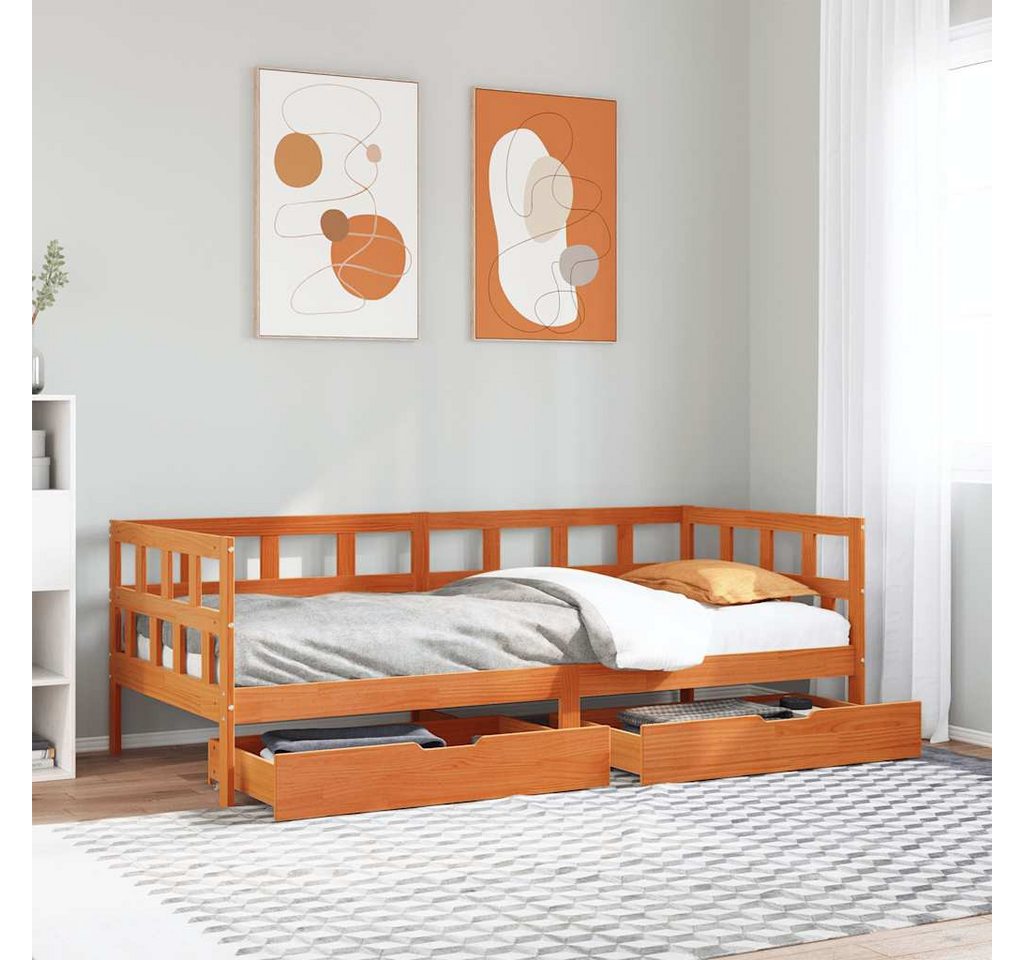 vidaXL Bett, Tagesbett mit Schubladen ohne Matratze 90x190 cm Massivholz günstig online kaufen