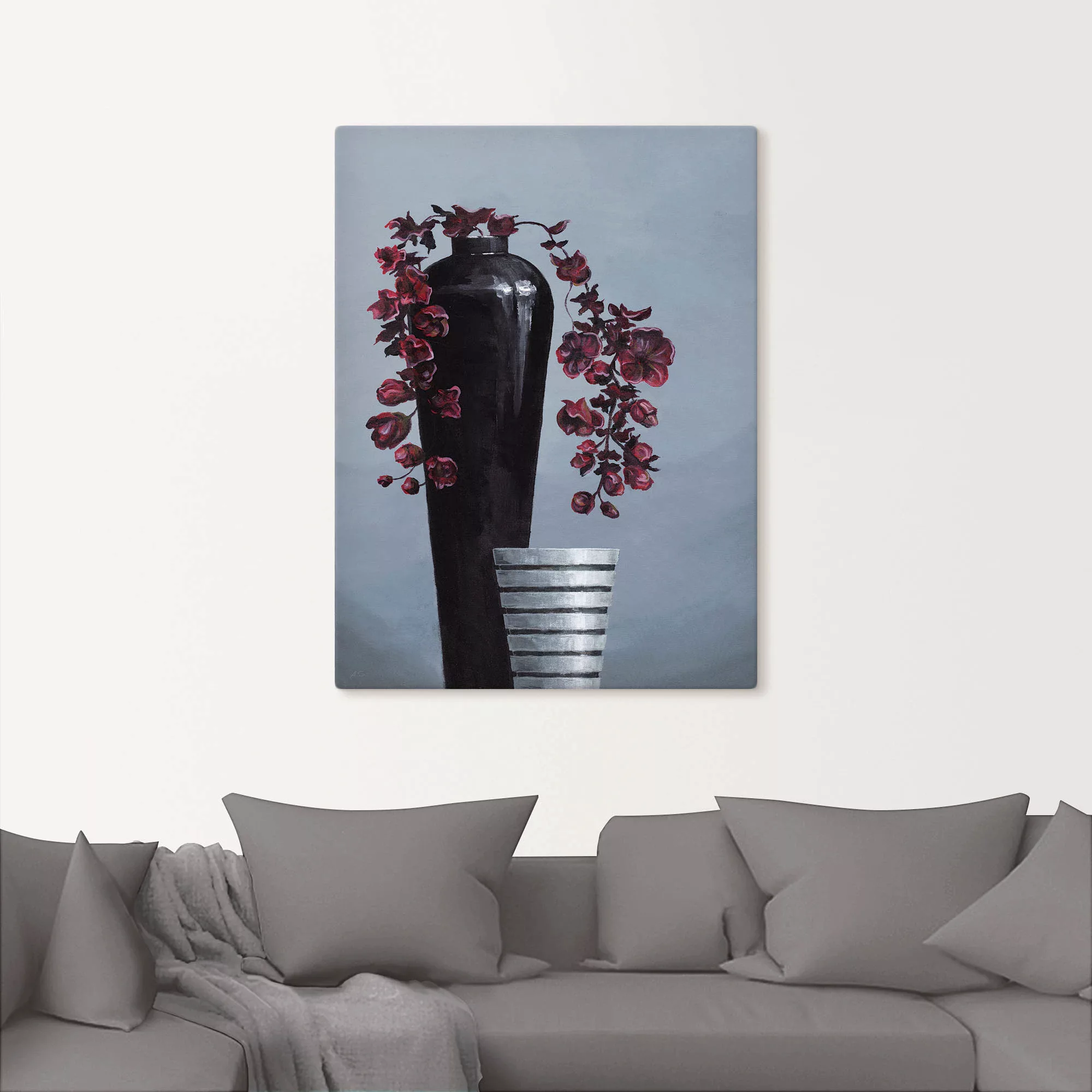 Artland Wandbild "Metallische Vasen", Vasen & Töpfe, (1 St.), als Alubild, günstig online kaufen