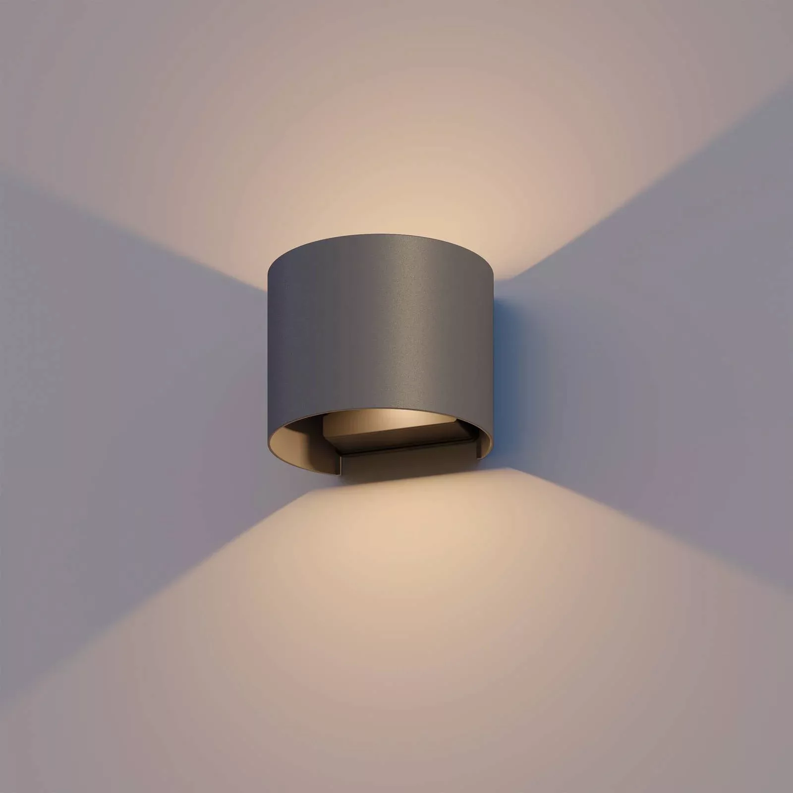 Calex LED-Außenwandlampe Oval, up/down, Höhe 10cm, anthrazit günstig online kaufen