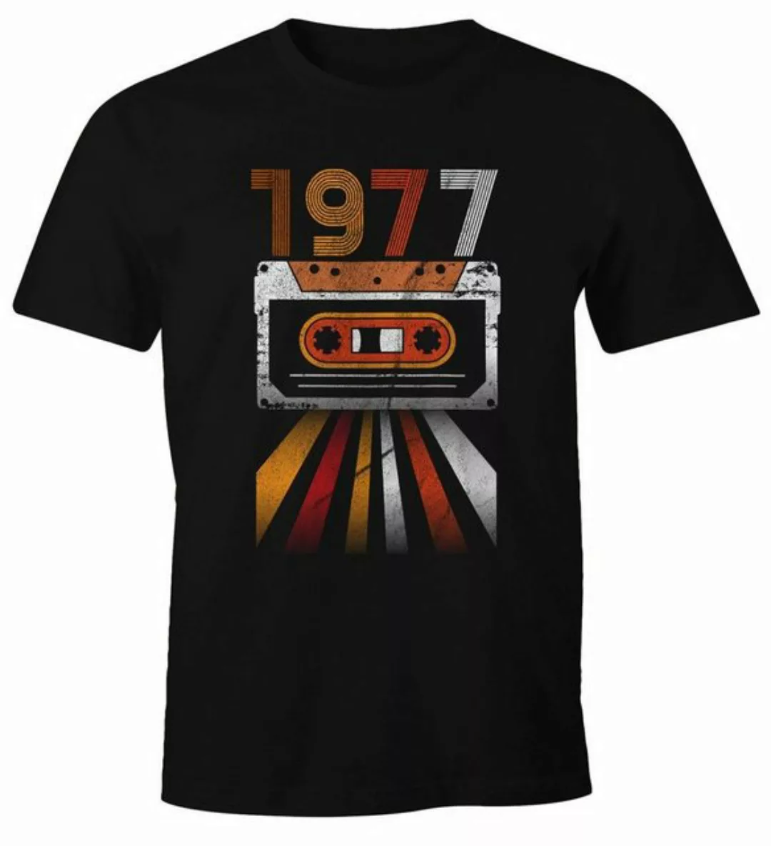 MoonWorks Print-Shirt Herren T-Shirt Geburtstag Retro 70er Jahre Vintage Si günstig online kaufen