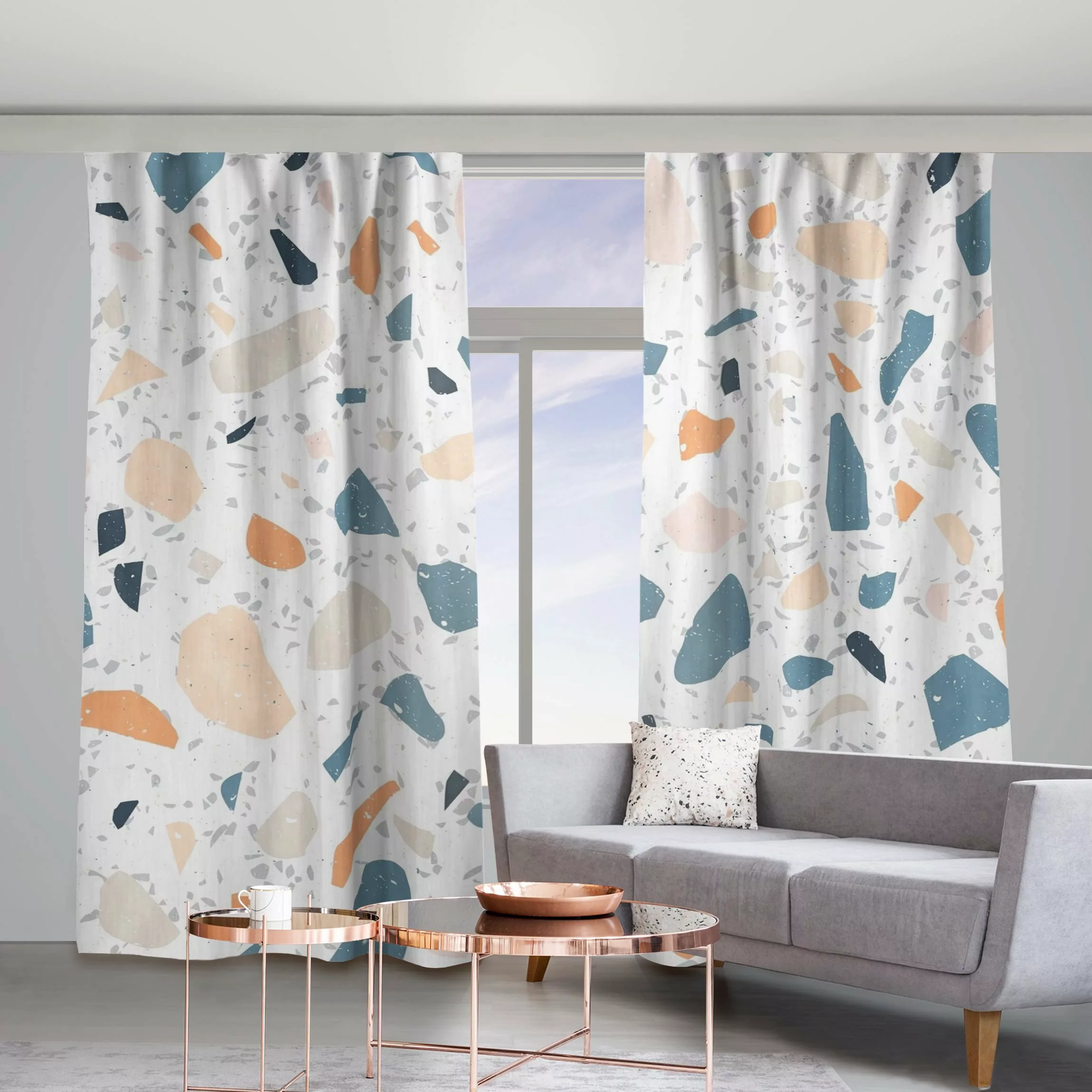 Vorhang Detailliertes Terrazzo Muster Asti günstig online kaufen