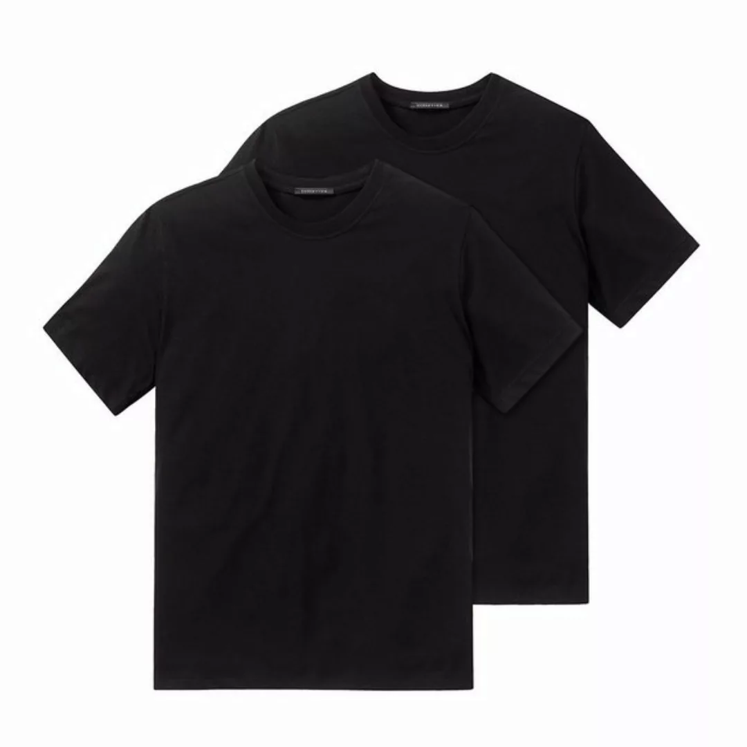 Schiesser T-Shirt (2-tlg) mit Rundhals-Ausschnitt, formstabil, verstärkte H günstig online kaufen