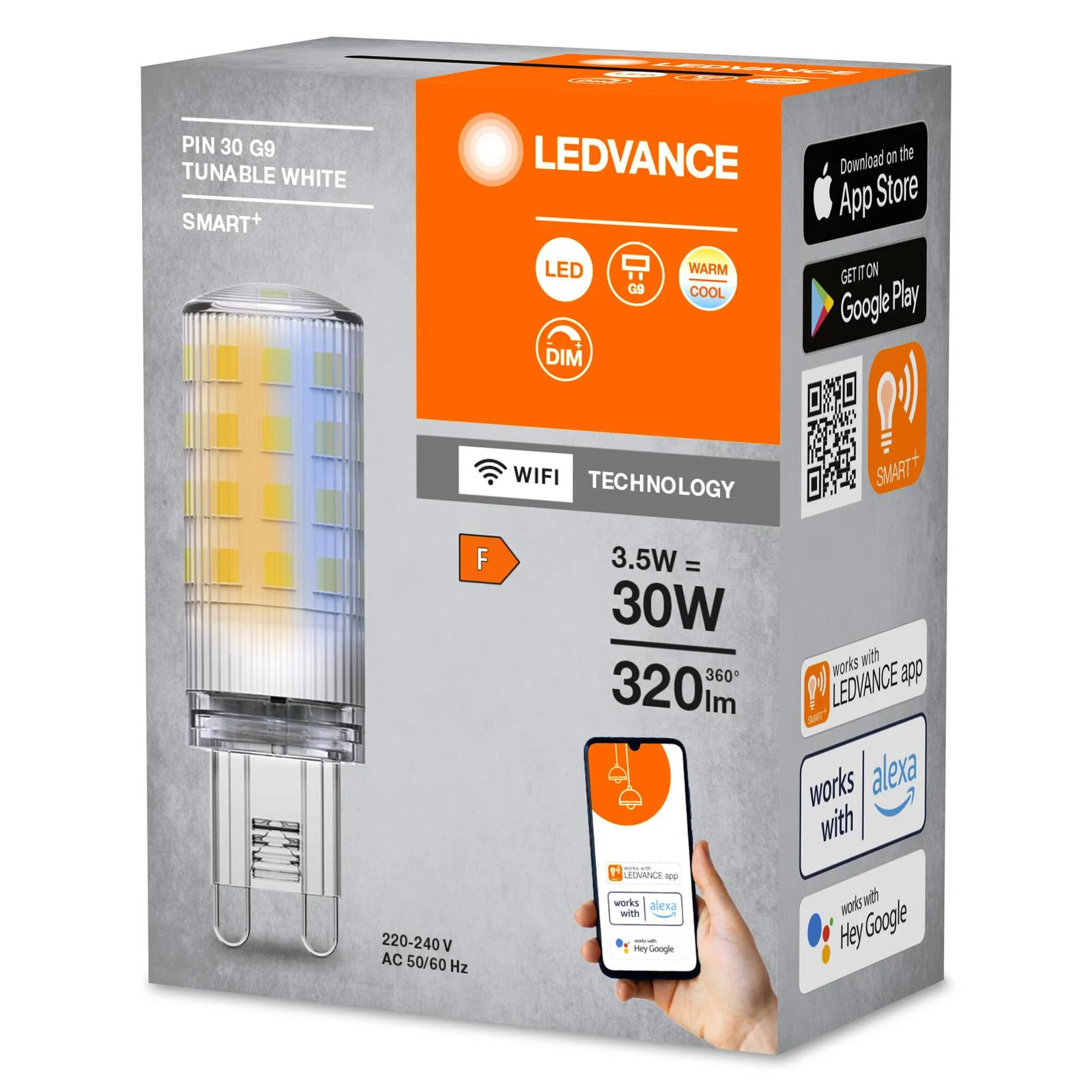 LEDVANCE SMART+ WiFi LED-Leuchtmittel G9, 3,5 W, CCT dimmbar günstig online kaufen